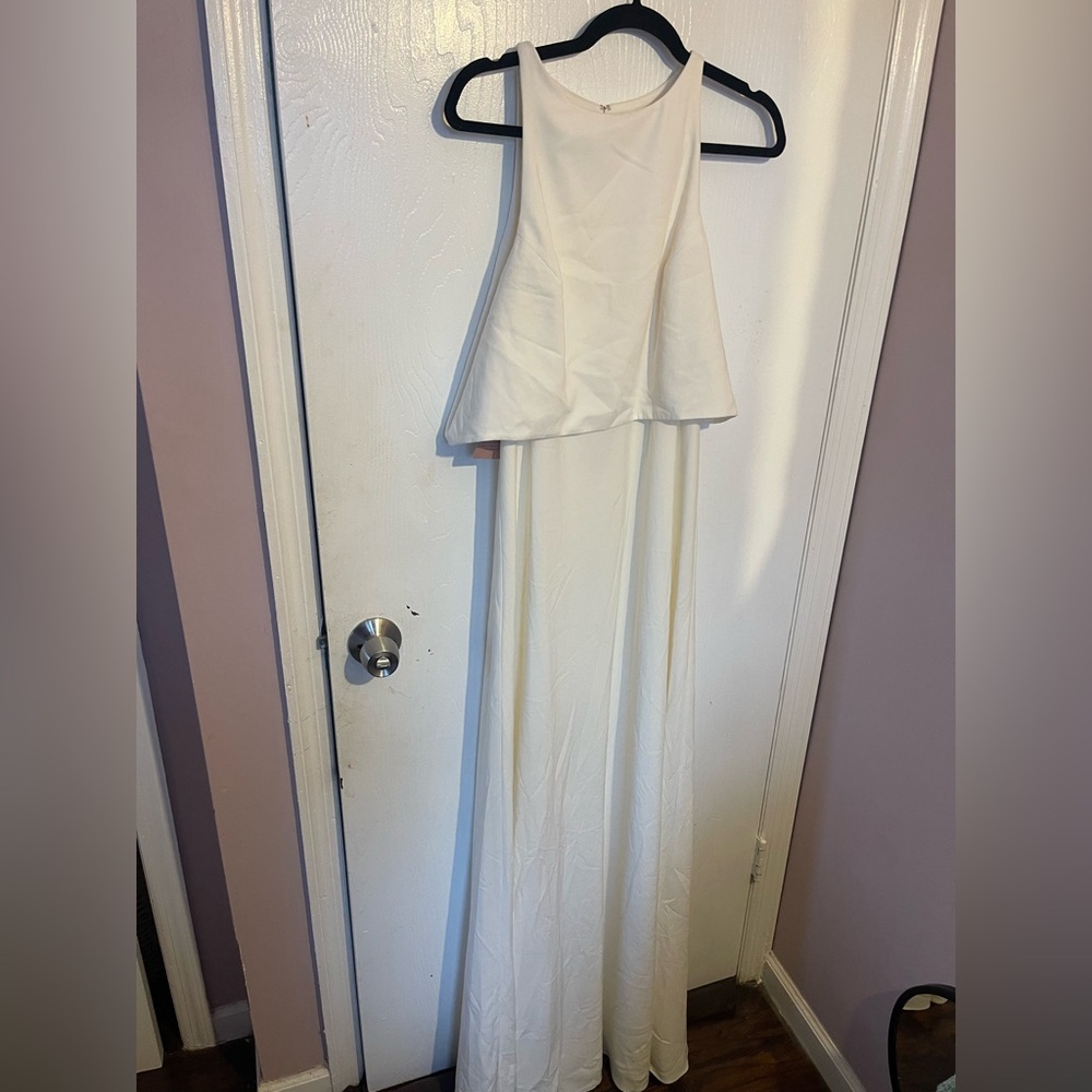 New With Tags!  BHLDN Jill Stuart Iva Crepe Maxi dress in ivory
